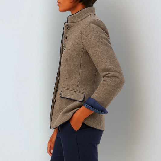 Anja™ | Elegante Strickjacke mit hohem Kragen