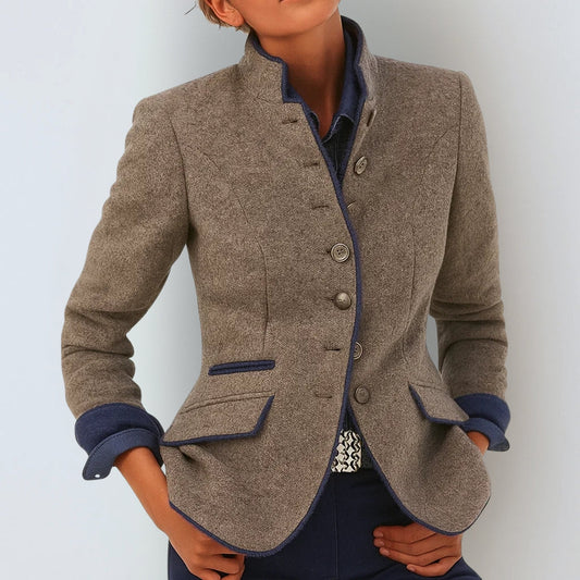 Anja™ | Elegante Strickjacke mit hohem Kragen