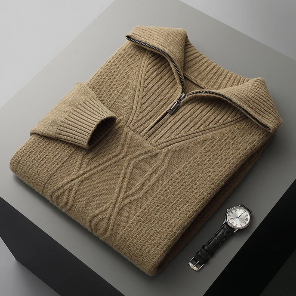 Taranto Merino-Wolle-Zip-Pullover