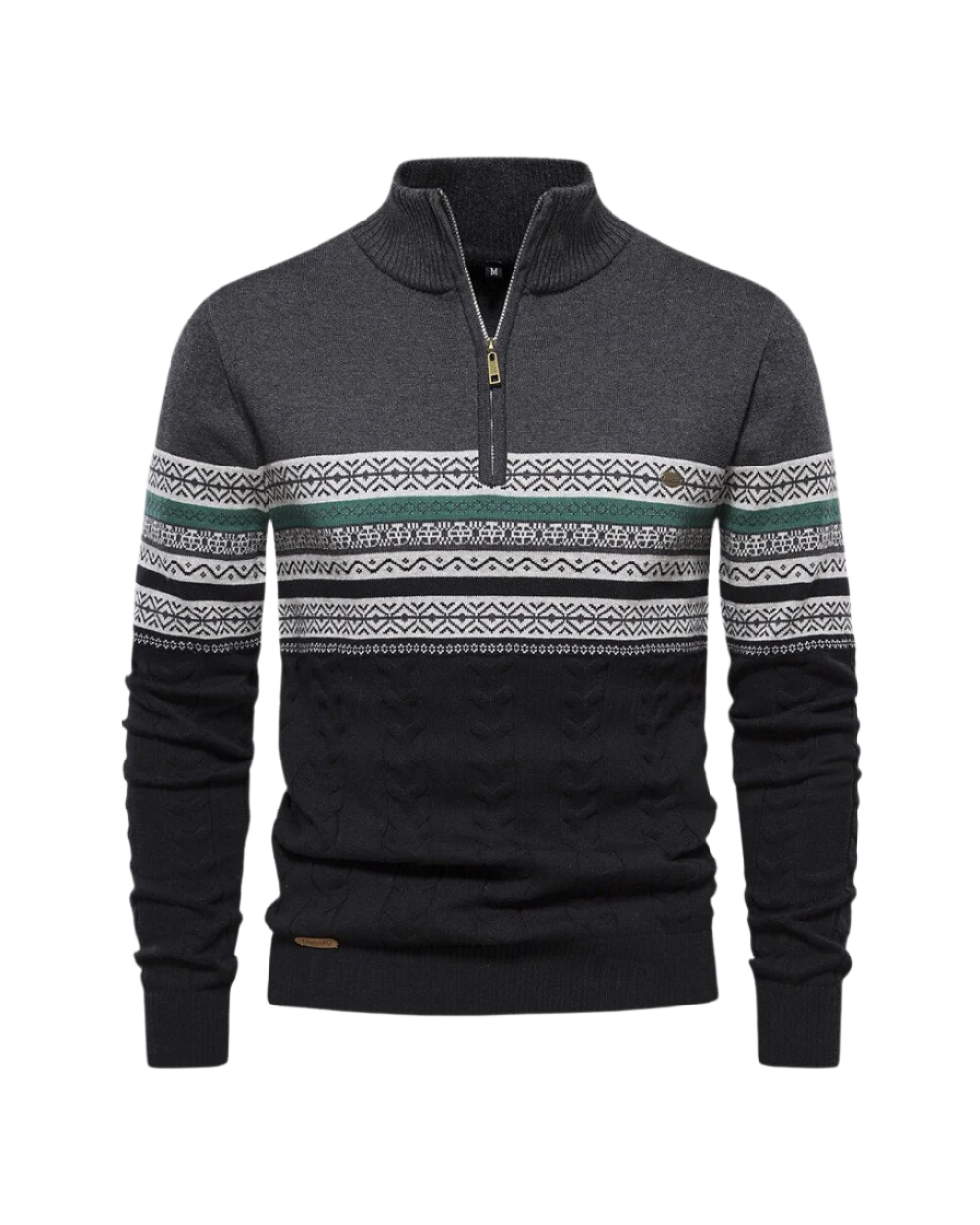 Frederico Gemusterter Baumwoll-Zip-Pullover