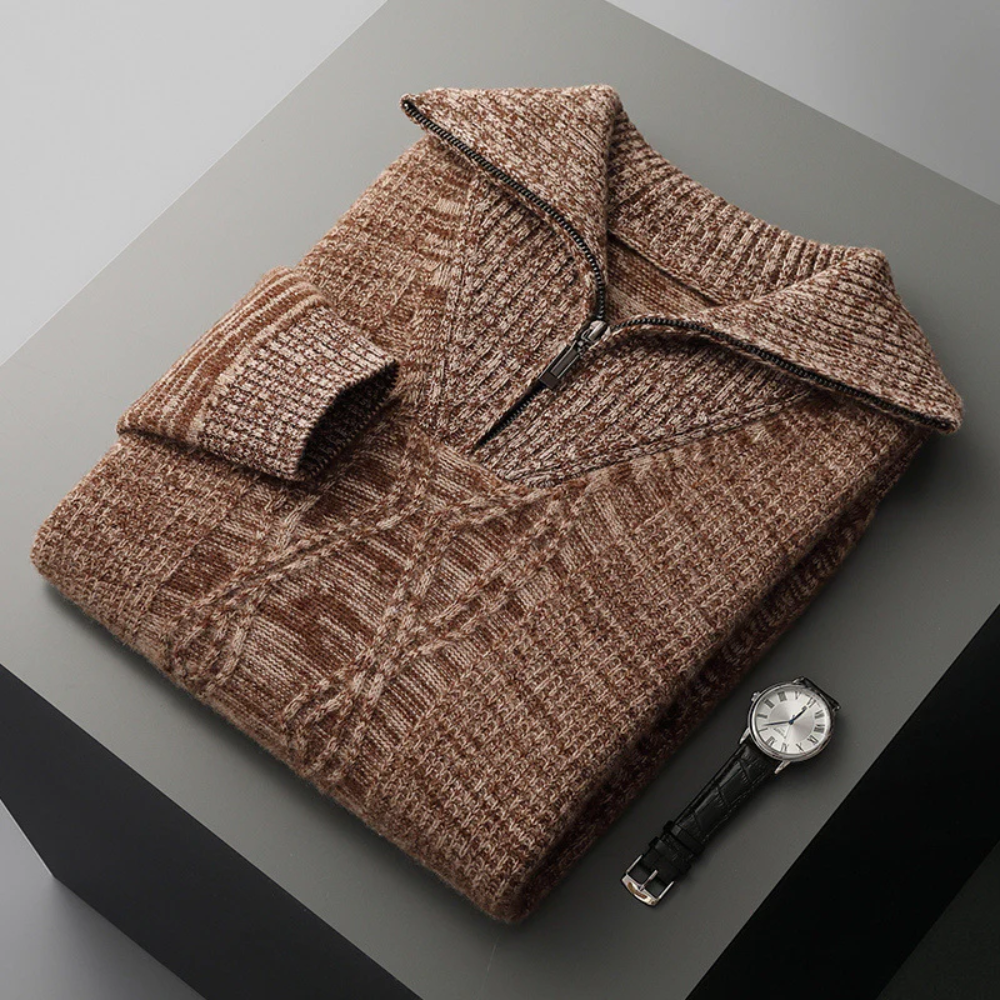 Taranto Merino-Wolle-Zip-Pullover