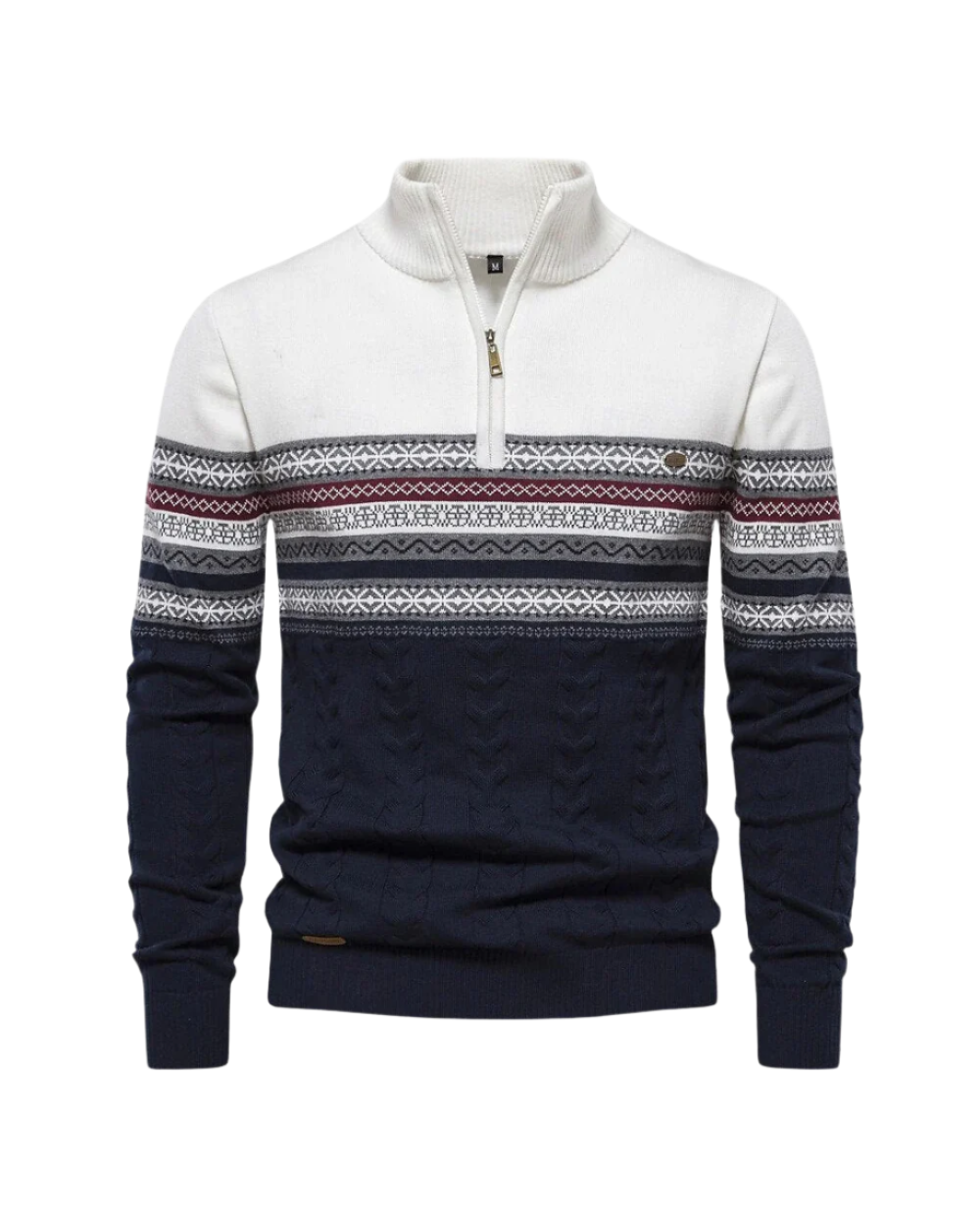 Frederico Gemusterter Baumwoll-Zip-Pullover