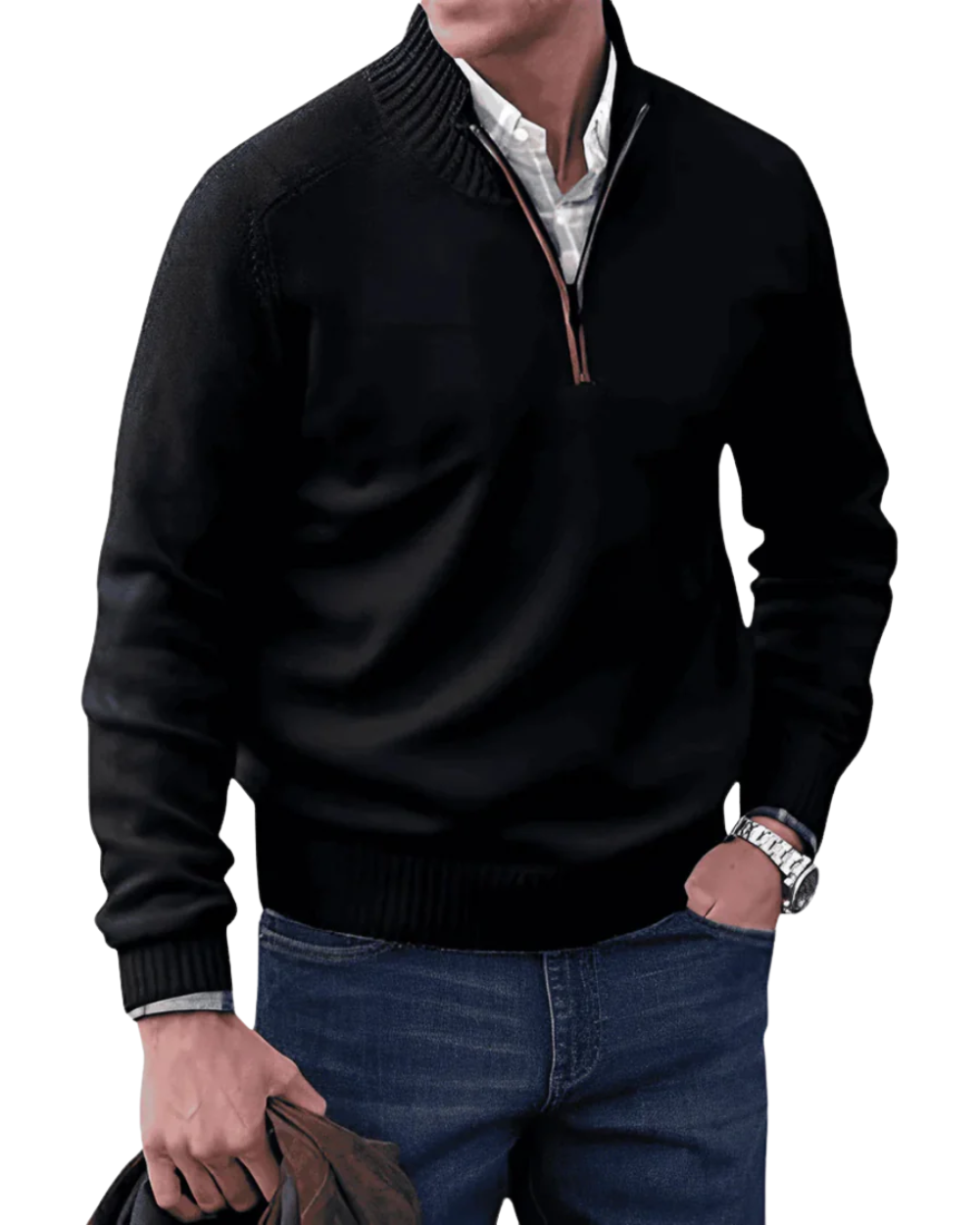 Lässiger Zip-Pullover