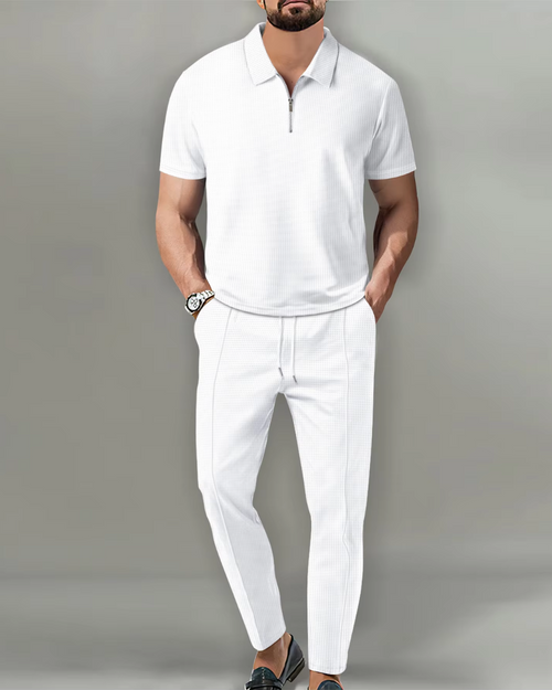 2-teiliges Zip-Polo-Set