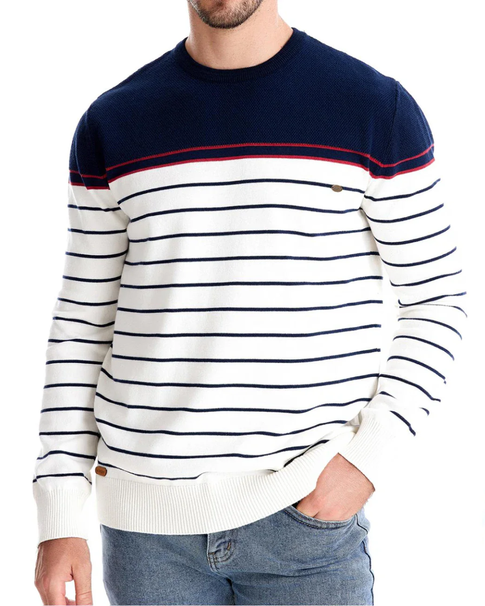 Herren-Pullover mit Streifenmuster
