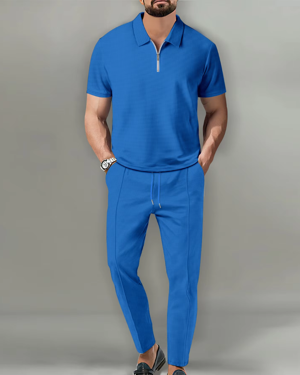 2-teiliges Zip-Polo-Set