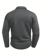 Gerippter Polo-Pullover