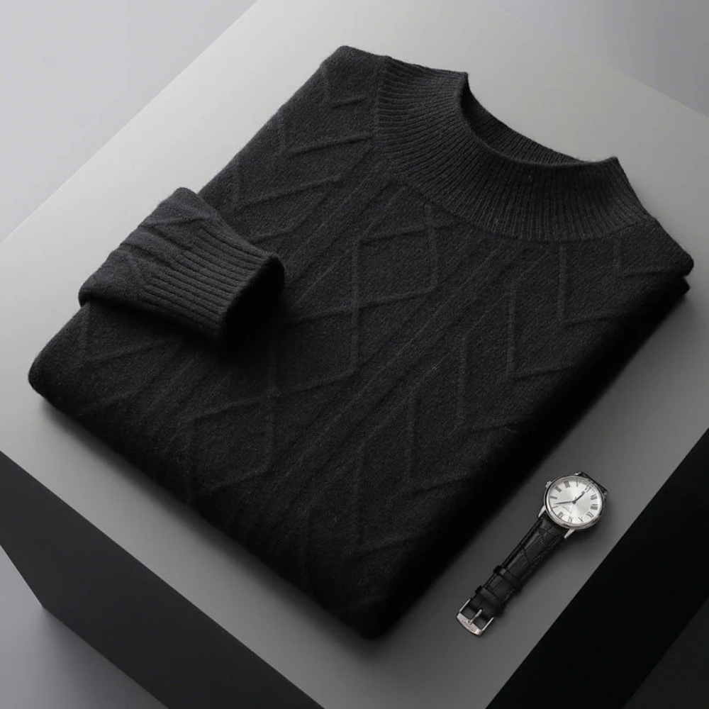 Mizar Gemusterter Kaschmir-Pullover