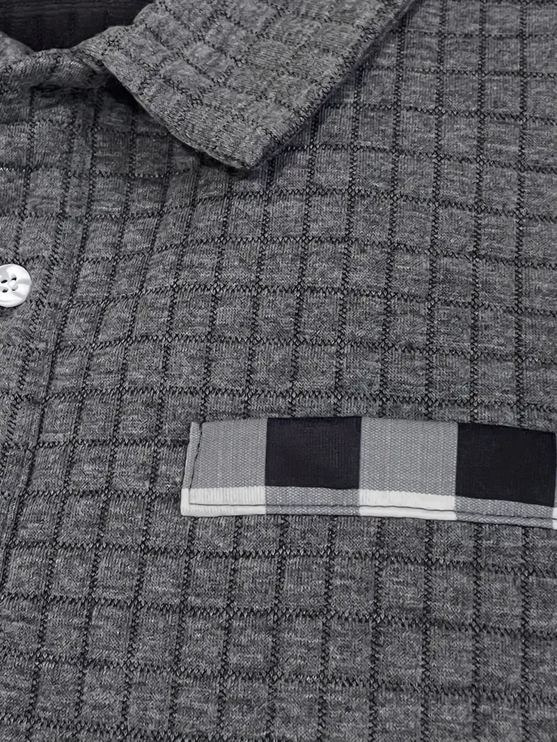 Gerippter Polo-Pullover