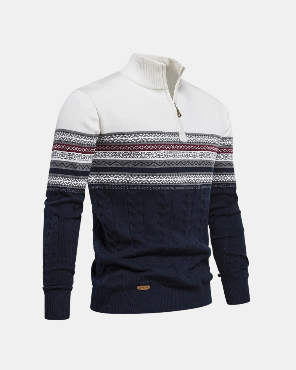 Frederico Gemusterter Baumwoll-Zip-Pullover