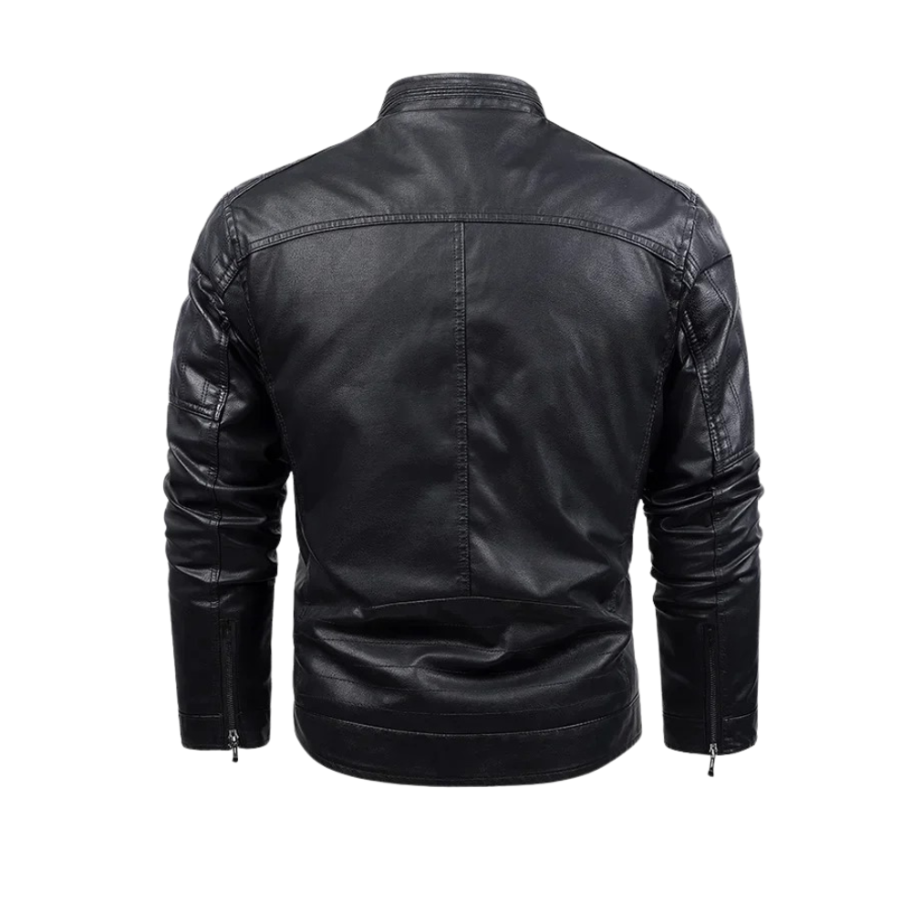 Retro Fleece-Gefütterte Lederjacke