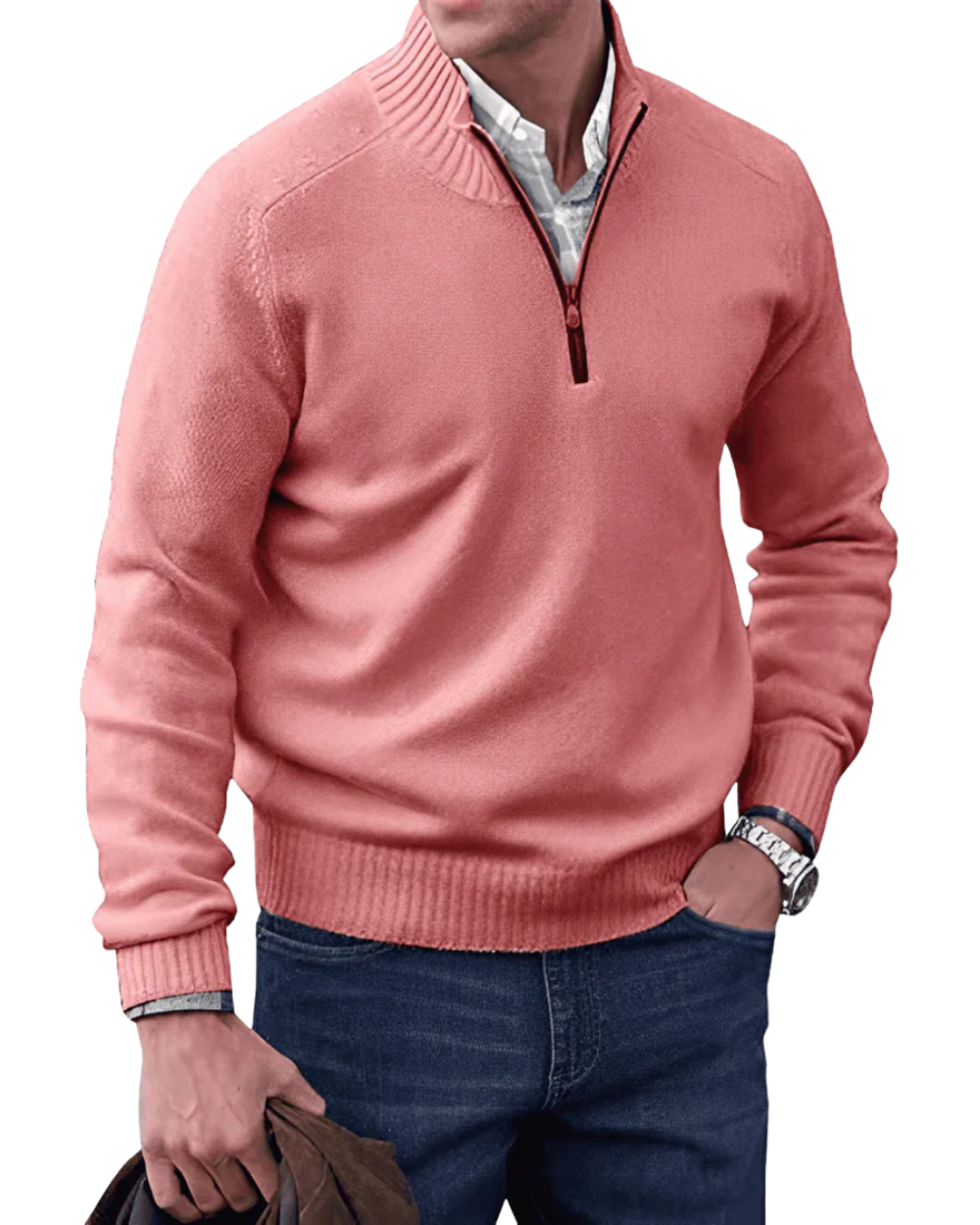 Lässiger Zip-Pullover