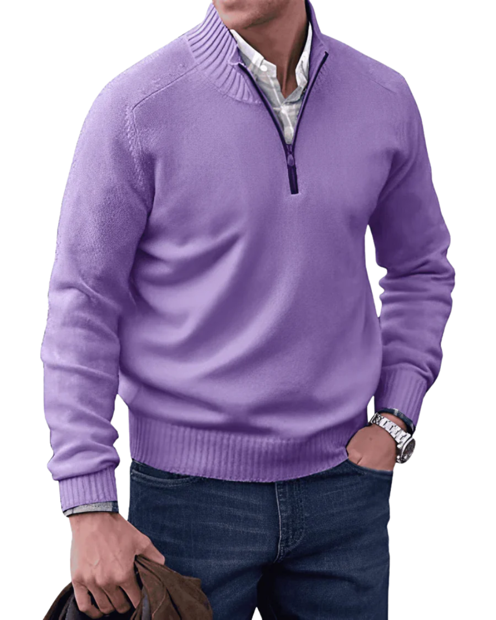 Lässiger Zip-Pullover