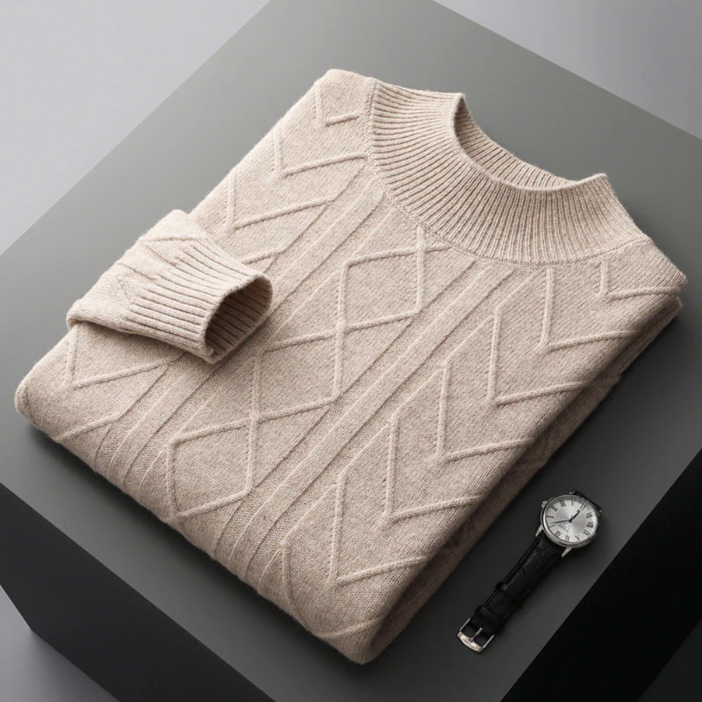 Mizar Gemusterter Kaschmir-Pullover