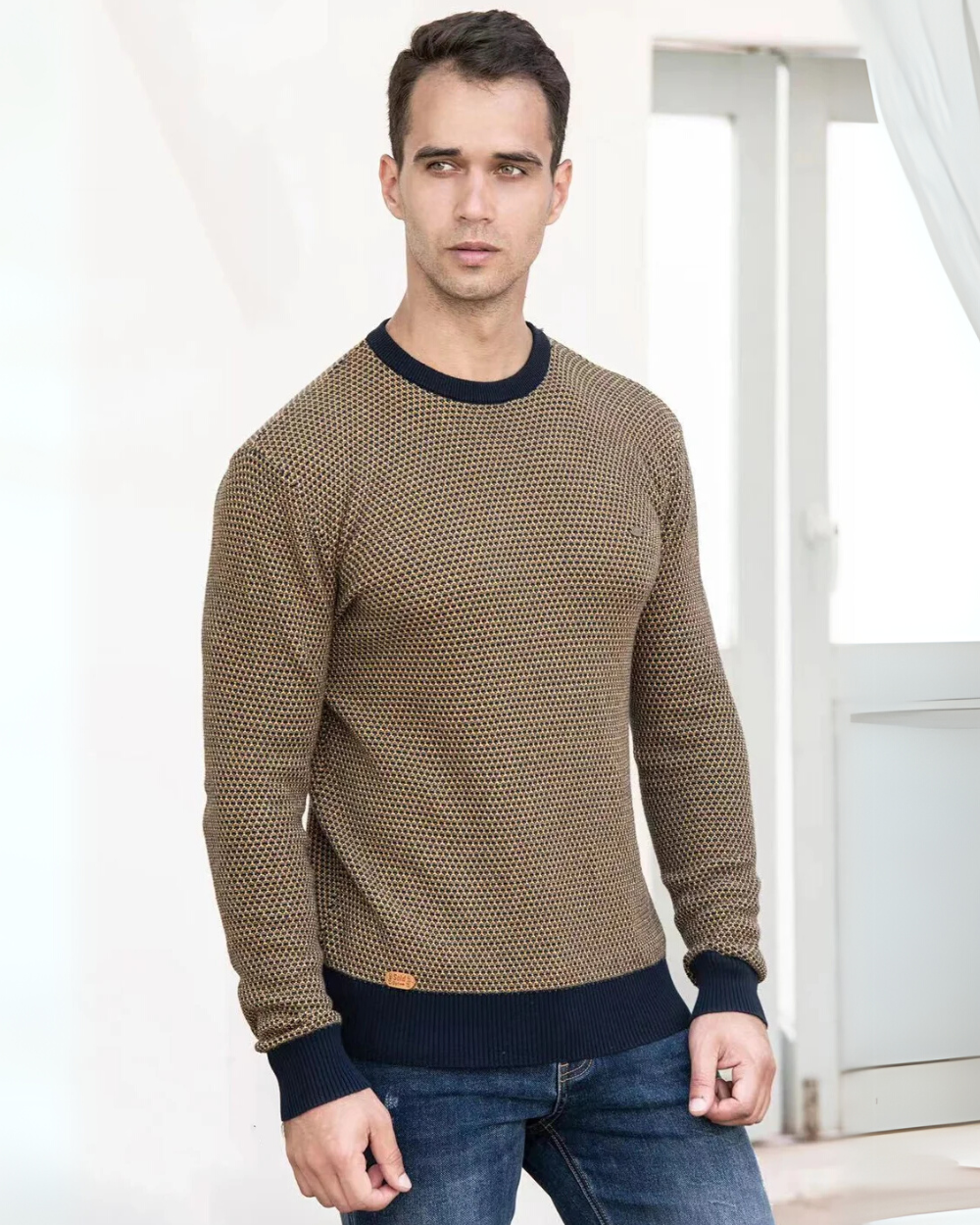 Herren-Karierter Pullover