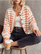 Rieke™ | Gestreifter Cardigan mit Kontrastkante
