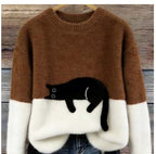 Elke™ | Colorblock-Pullover mit Katzendetail