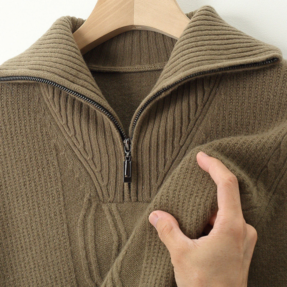 Taranto Merino-Wolle-Zip-Pullover