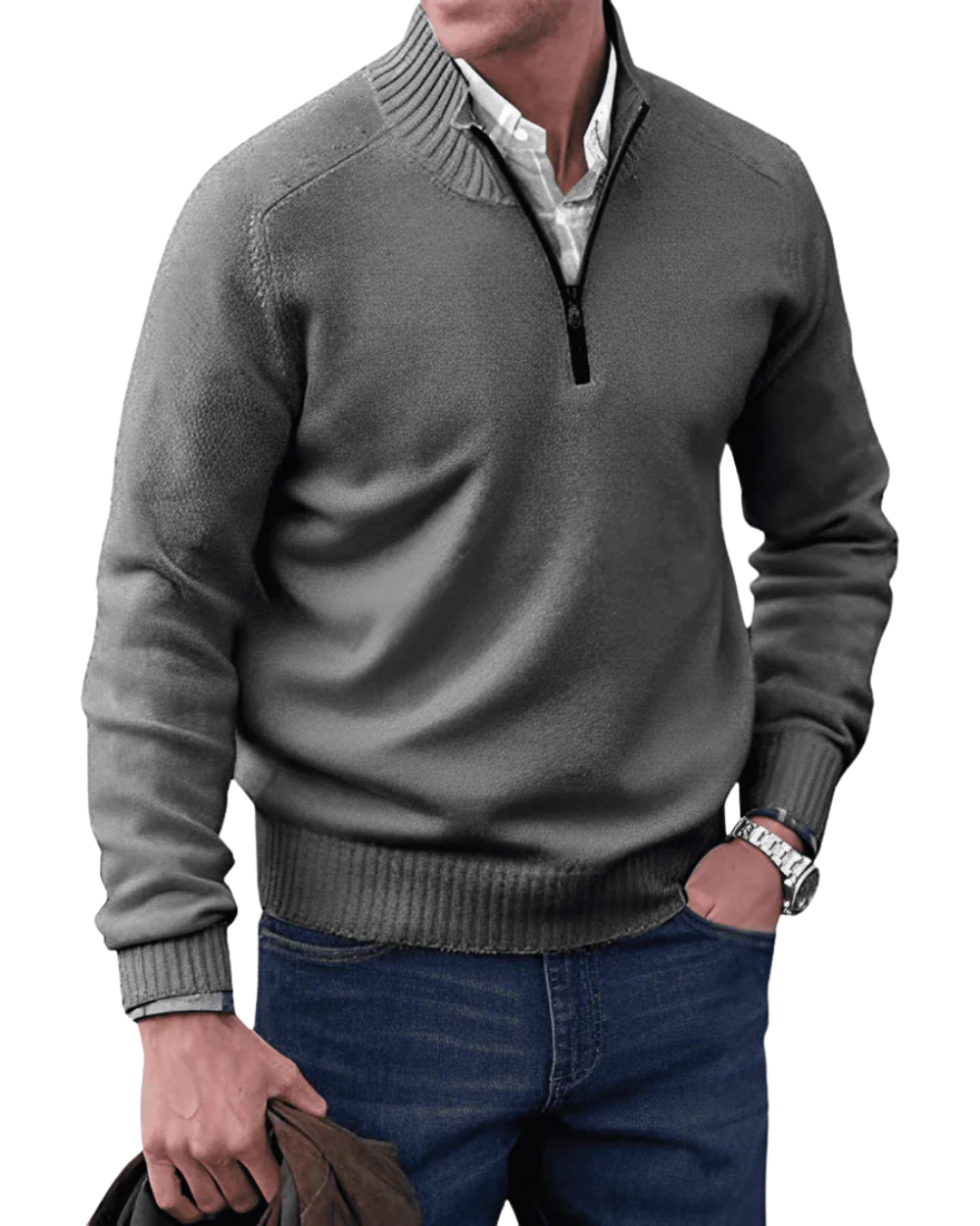 Lässiger Zip-Pullover