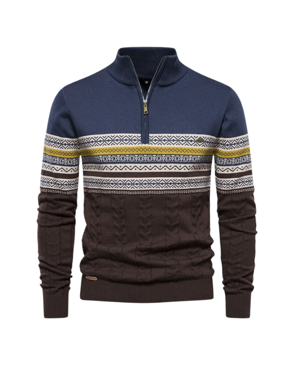 Frederico Gemusterter Baumwoll-Zip-Pullover