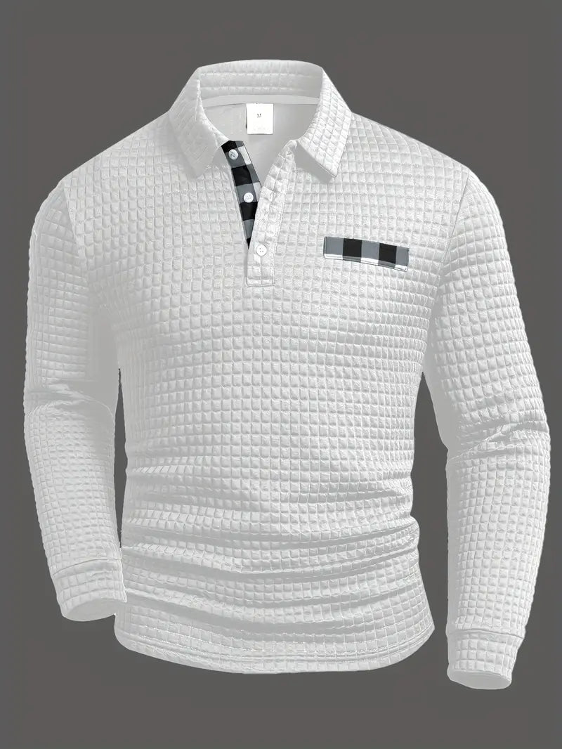 Gerippter Polo-Pullover