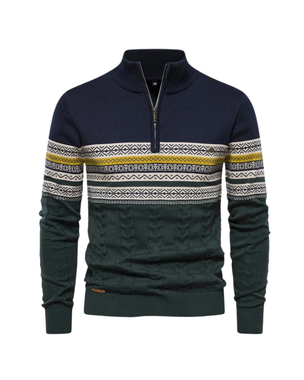 Frederico Gemusterter Baumwoll-Zip-Pullover