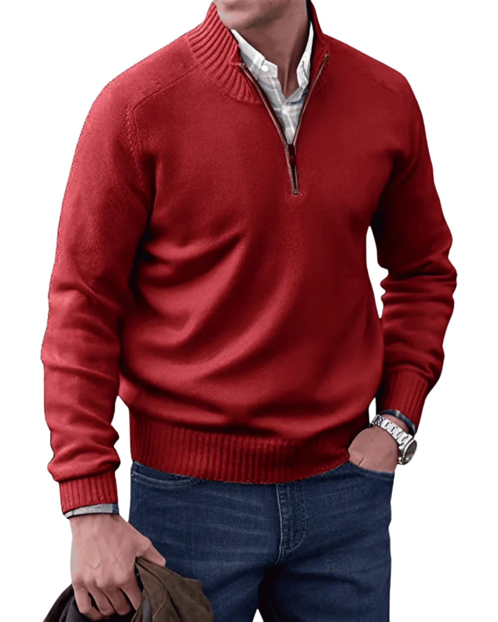 Lässiger Zip-Pullover