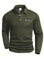 Gerippter Polo-Pullover
