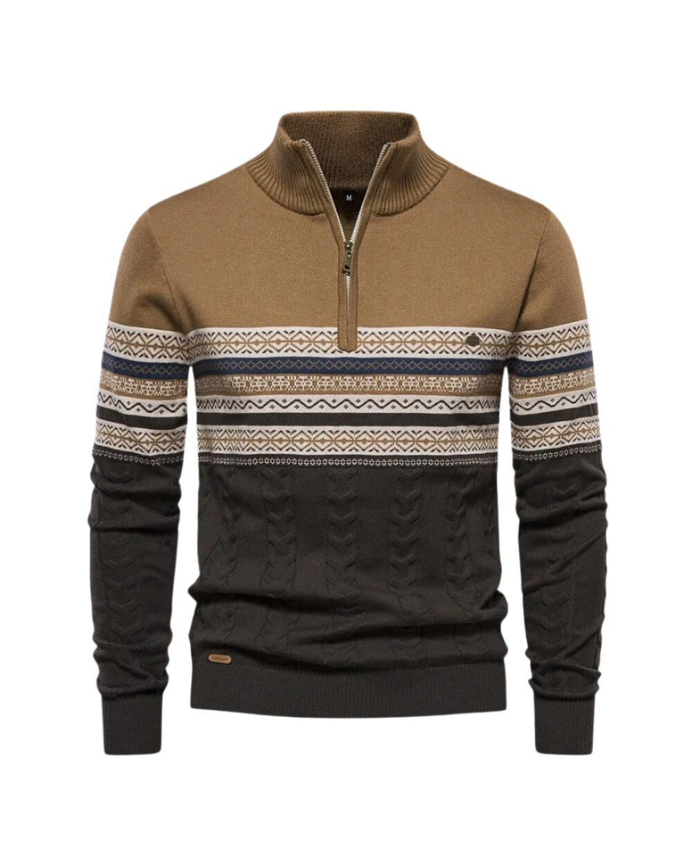 Frederico Gemusterter Baumwoll-Zip-Pullover