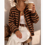 Rieke™ | Gestreifter Cardigan mit Kontrastkante