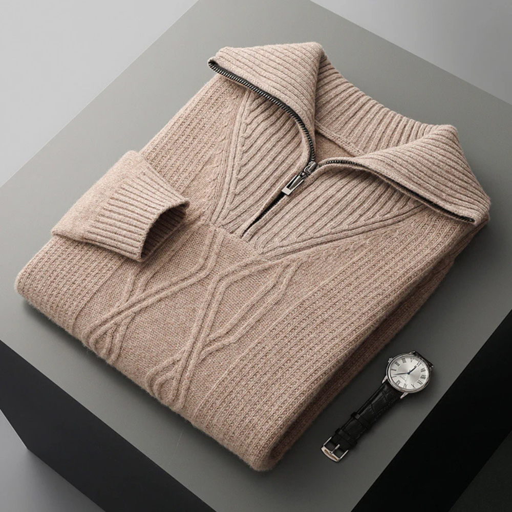 Taranto Merino-Wolle-Zip-Pullover