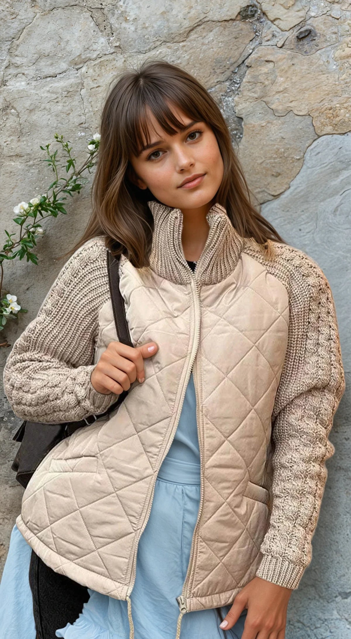Nerida™ | Strickjacke mit Zopfmuster-Ärmeln