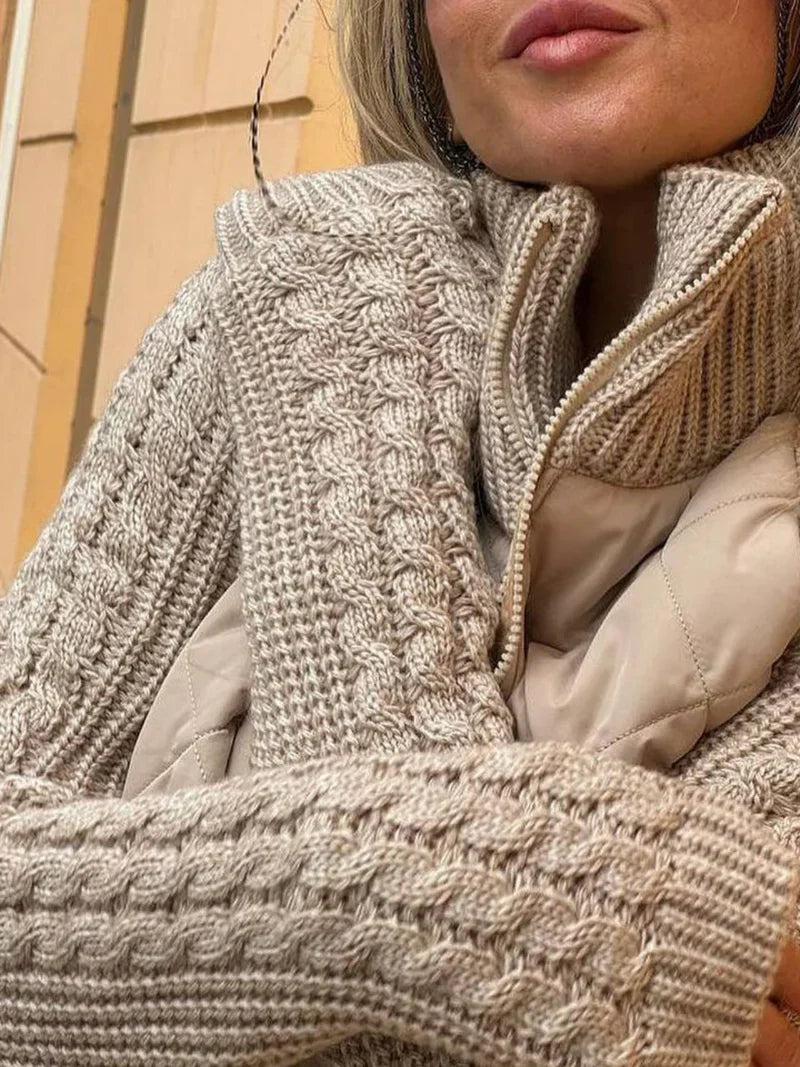 Nerida™ | Strickjacke mit Zopfmuster-Ärmeln