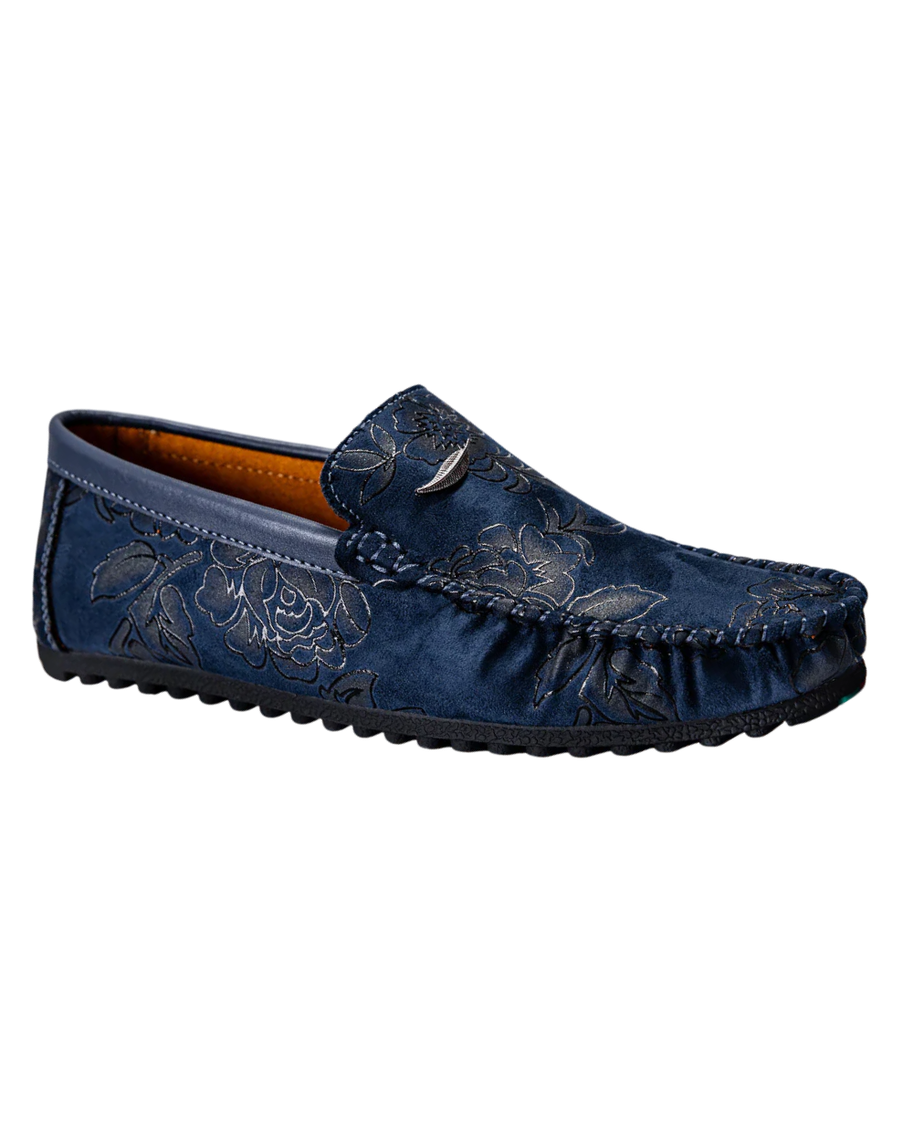 Florale Leder-Loafer