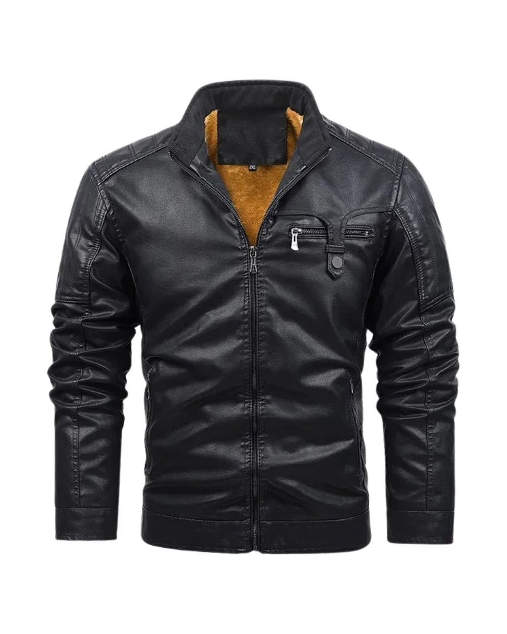 Retro Fleece-Gefütterte Lederjacke