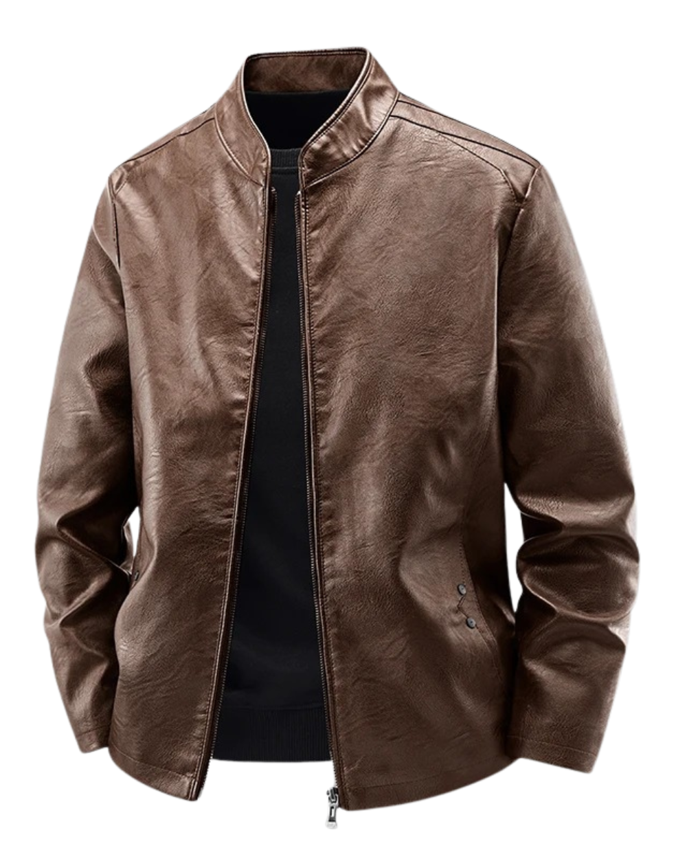Leder-Bikerjacke
