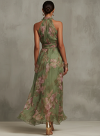 Isara™ | Florales Maxi-Halterkleid für stilvolle Auftritte