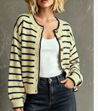 Rieke™ | Gestreifter Cardigan mit Kontrastkante