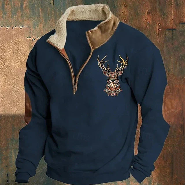 Silvio Vintage-Zip-Pullover