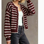 Rieke™ | Gestreifter Cardigan mit Kontrastkante