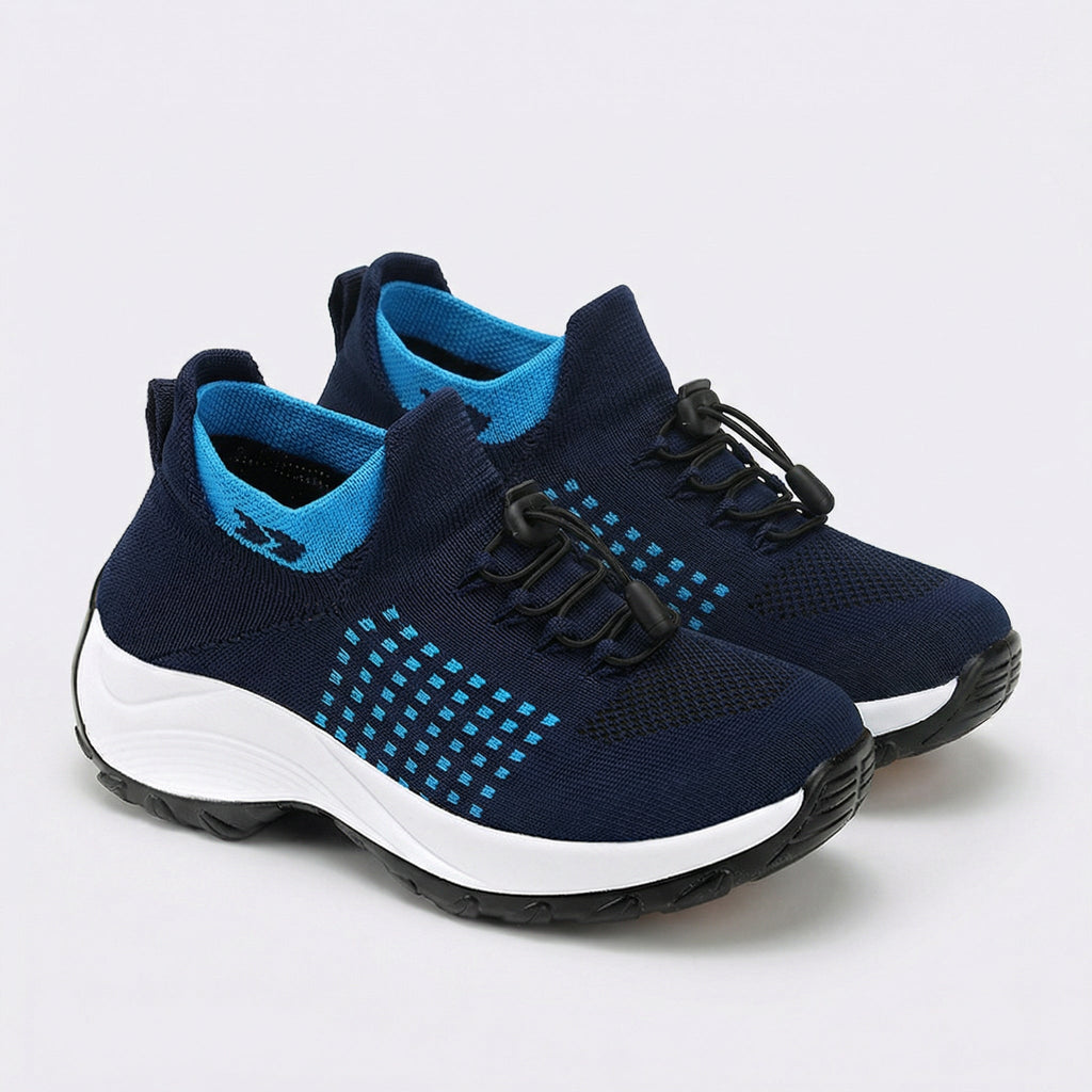 Blaue – Orthopädische Strickschuhe in Blau-Marineblau