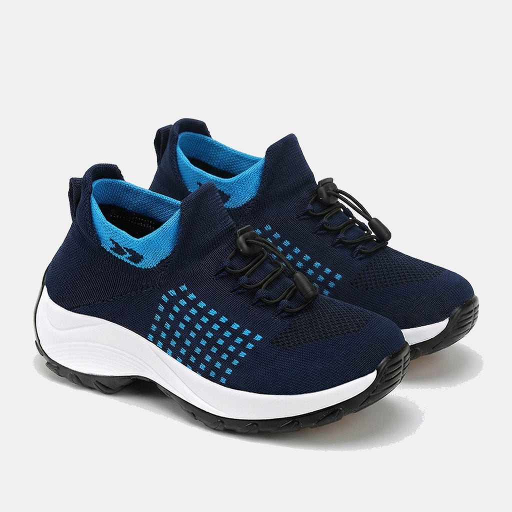 Blaue – Orthopädische Strickschuhe in Blau-Marineblau
