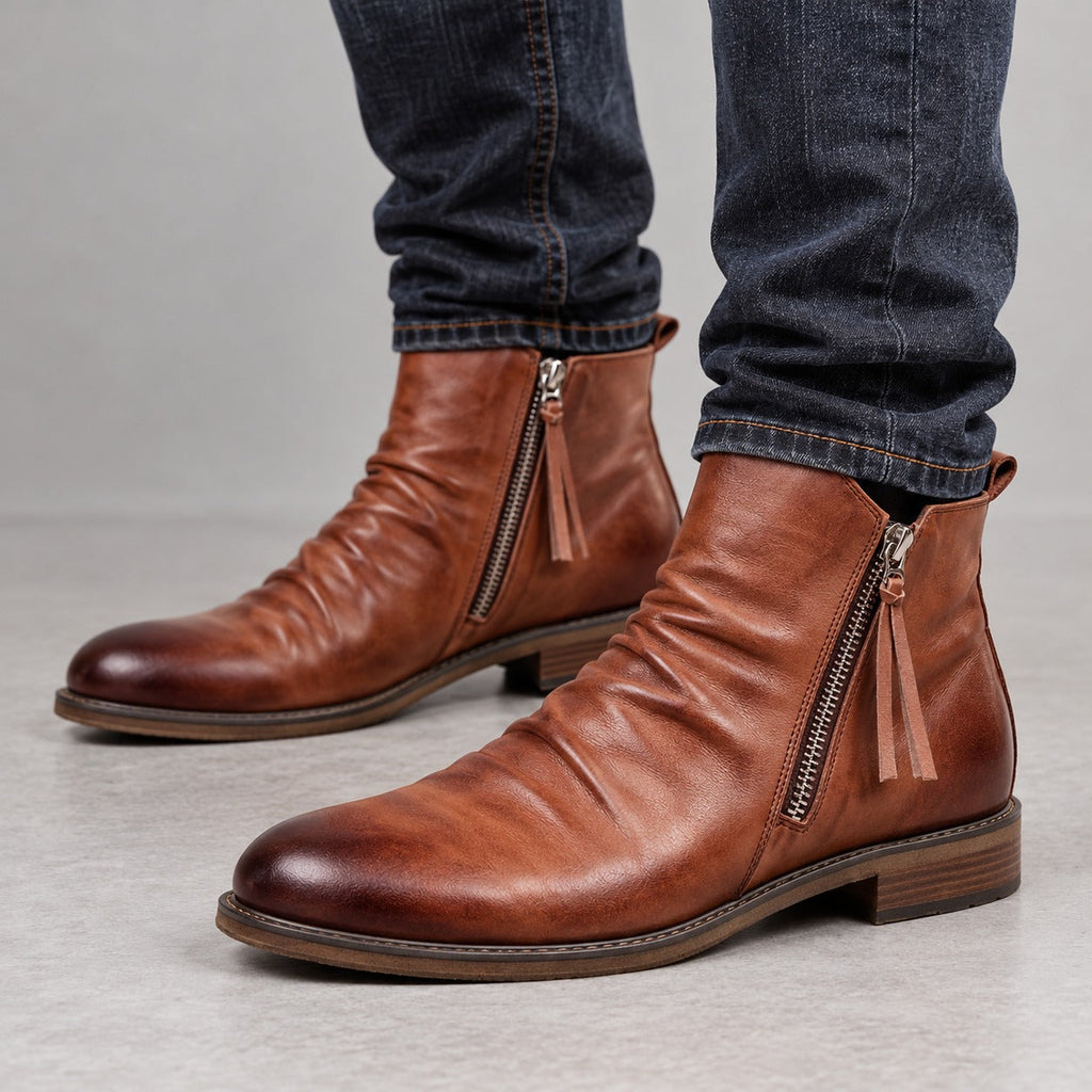 Konrad Herren-Stiefelette mit seitlichem Reißverschluss