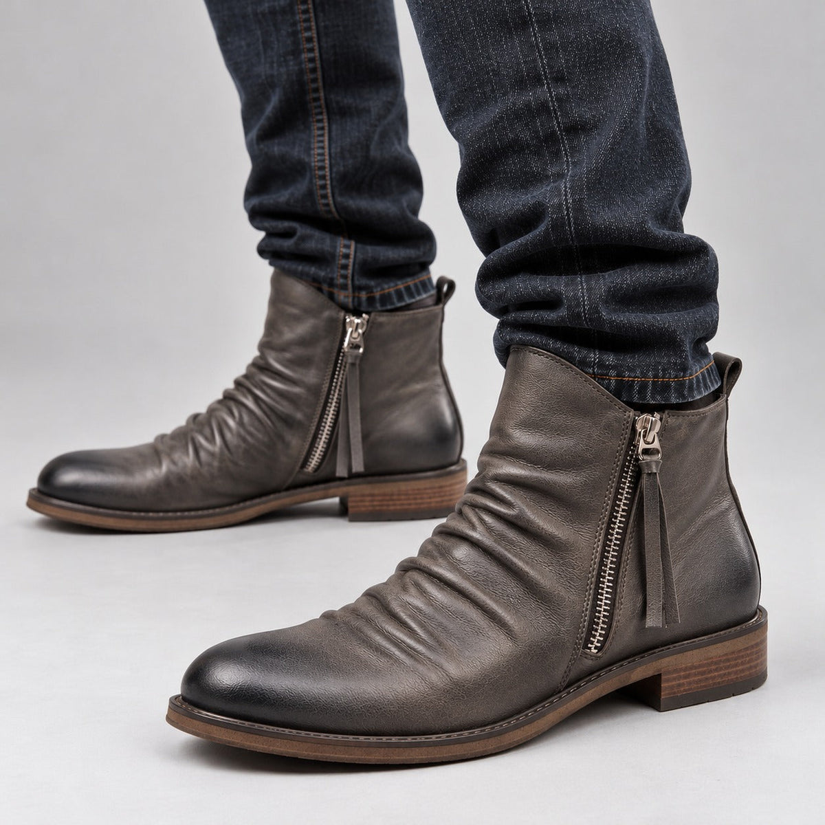 Konrad Herren-Stiefelette mit seitlichem Reißverschluss