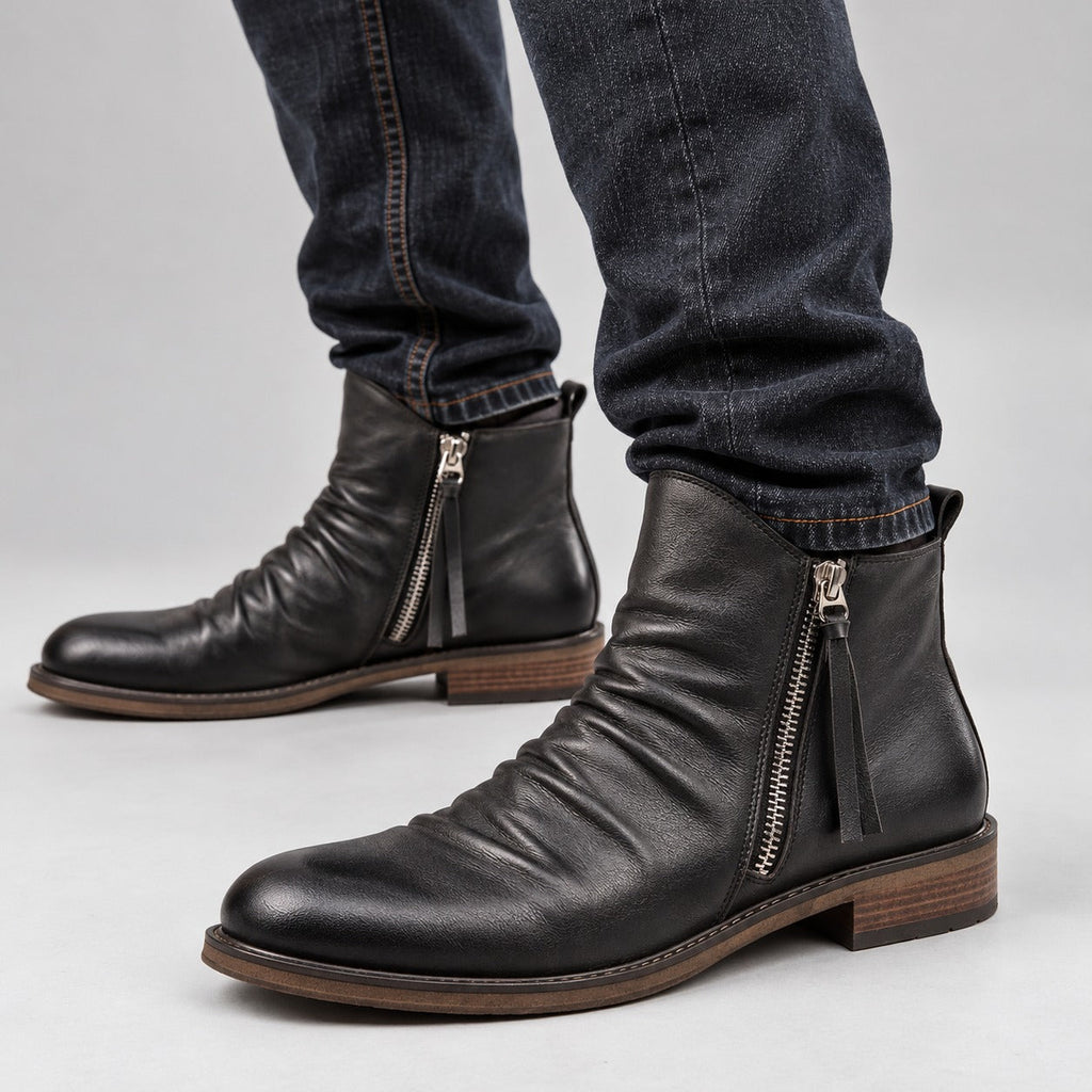 Konrad Herren-Stiefelette mit seitlichem Reißverschluss