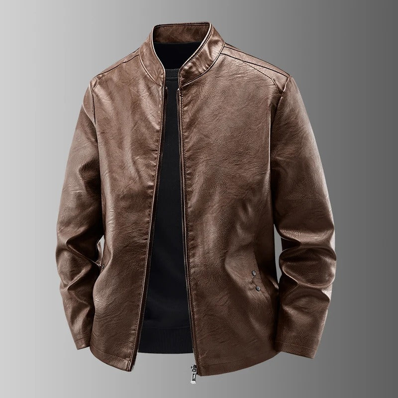Leder-Bikerjacke