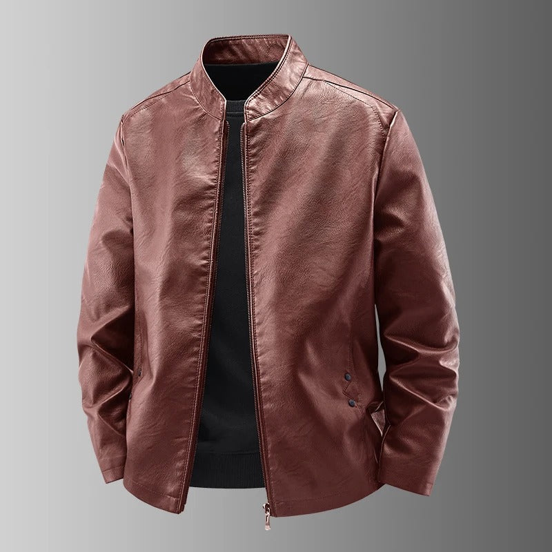 Leder-Bikerjacke