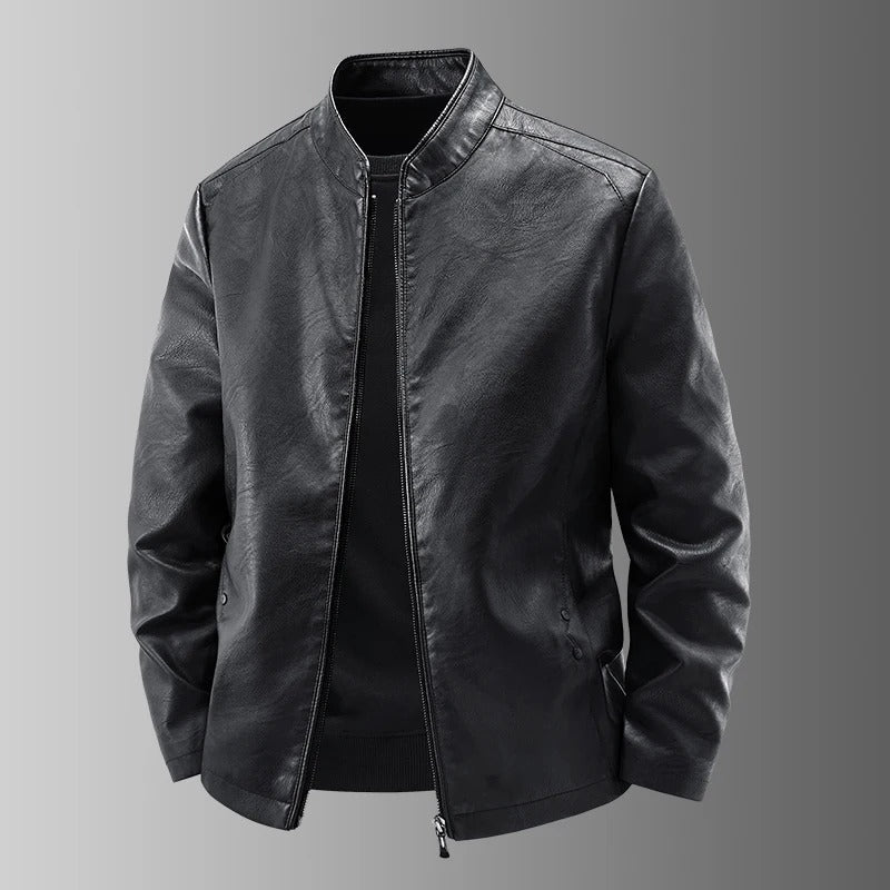 Leder-Bikerjacke