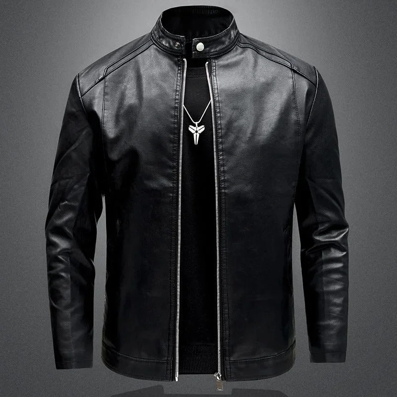 Elegante Herren-Biker-Lederjacke
