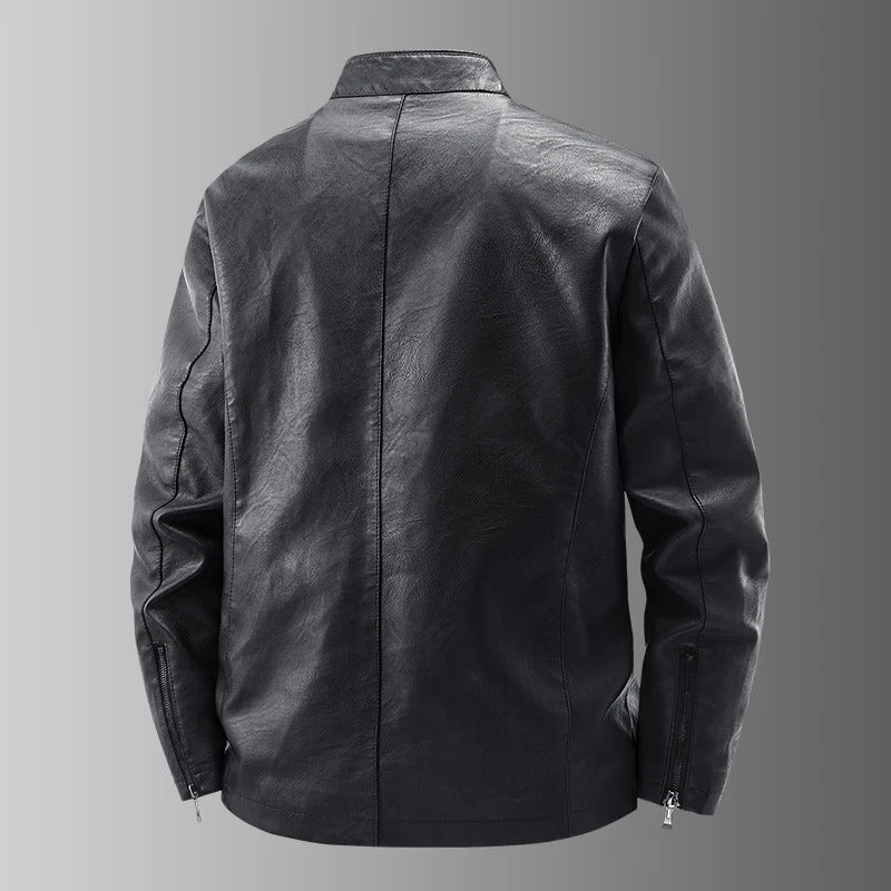 Leder-Bikerjacke